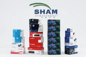 Assorted wholesale toners and cartridges including Dotinks, HP, Canon, Epson, and Ricoh brands